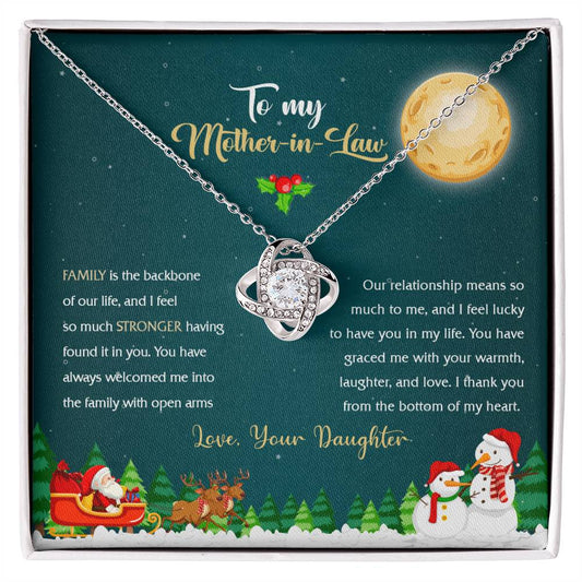 94314c Love Knot Necklace, Gift to my Stepmom with Beautiful Message Card