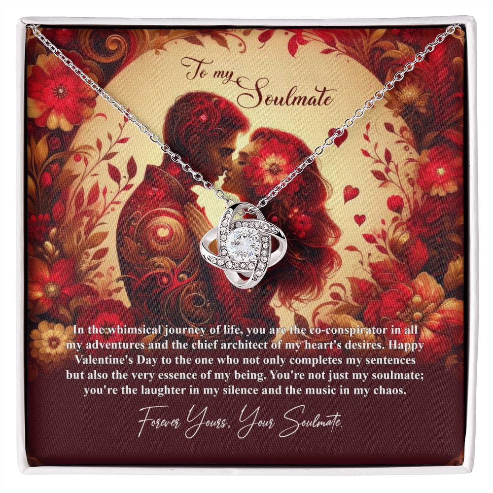 Valentine-st31b Love Knot Necklace, Gift to My Soulmate with Message card