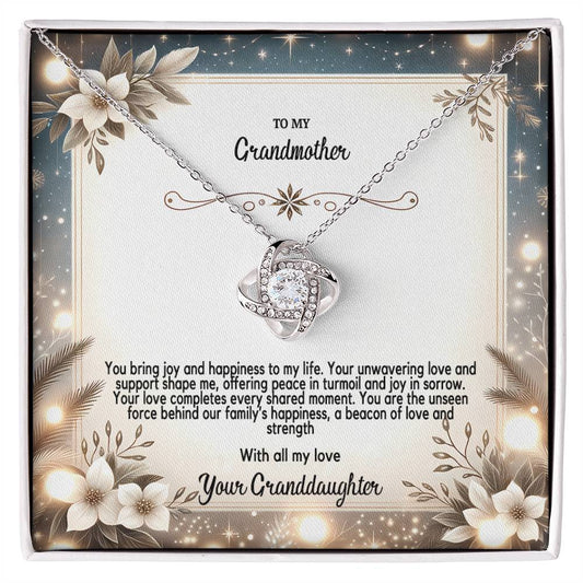 4055(b) Love Knot Necklace, Gift to my Grandma with Beautiful Message Card