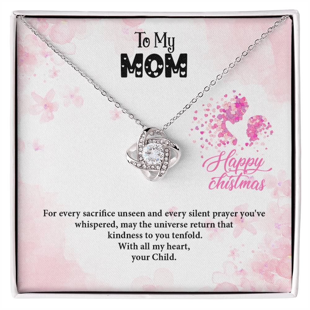 4020c Love Knot Necklace, Gift to my Mom with Beautiful Message Card