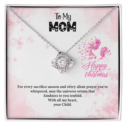 4020c Love Knot Necklace, Gift to my Mom with Beautiful Message Card