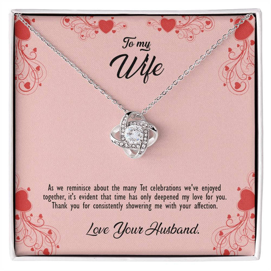 valentine-29a Love Knot Necklace, Gift to my Wife with Beautiful Message Card