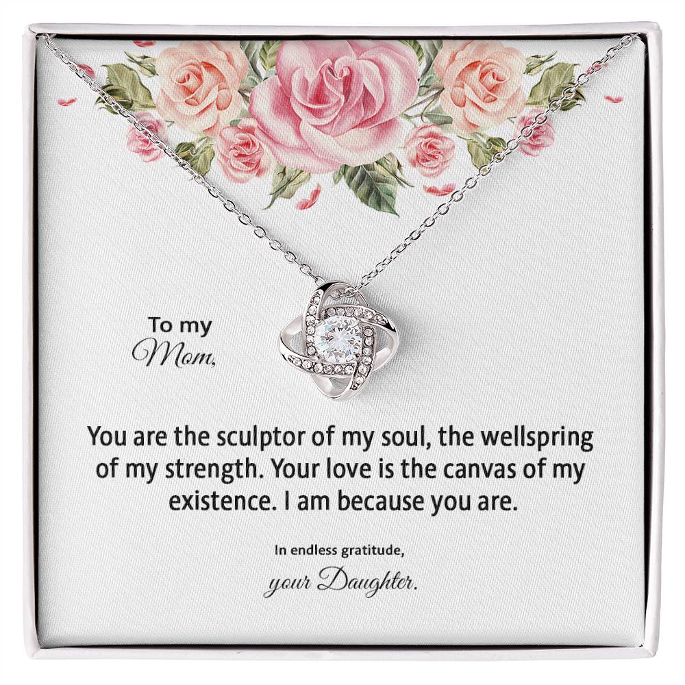 4031b Love Knot Necklace, Gift to my Mom with Beautiful Message Card