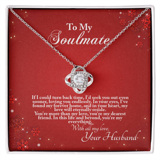 4005a Love Knot Necklace, Gift to My Soulmate with Message card