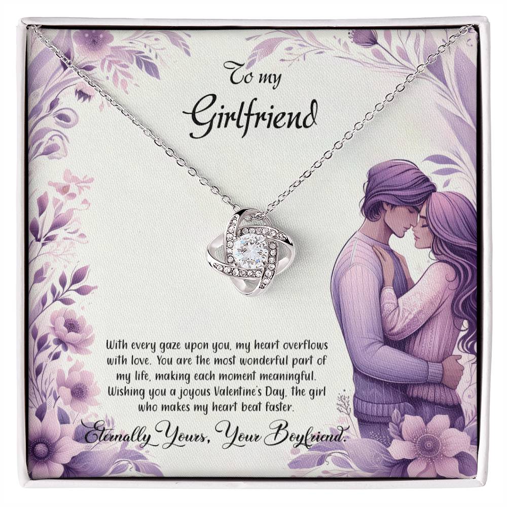 Valentine-st25c Love Knot Necklace, Gift to my Girlfriend with Beautiful Message Card