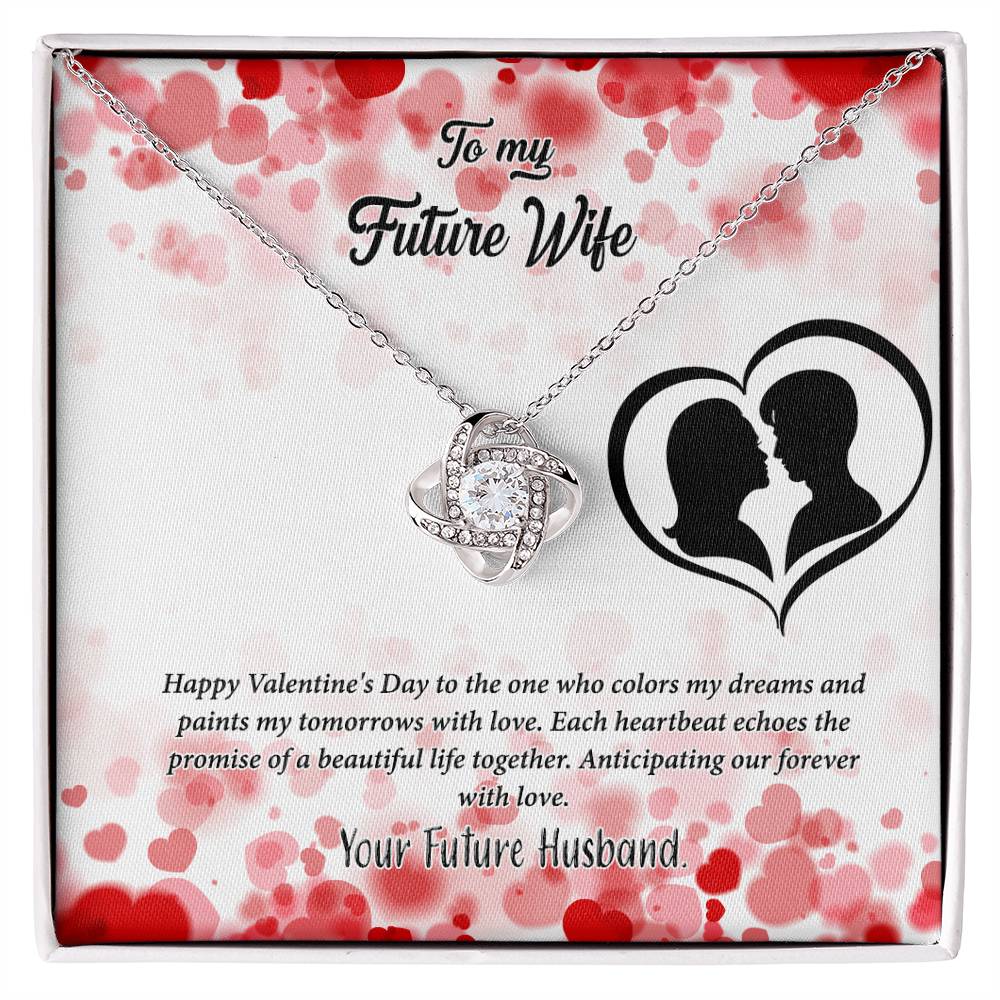 valentine-36d Love Knot Necklace, Gift to my Future Wife with Beautiful Message Card