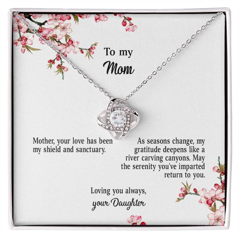 4039c Love Knot Necklace, Gift to my Mom with Beautiful Message Card