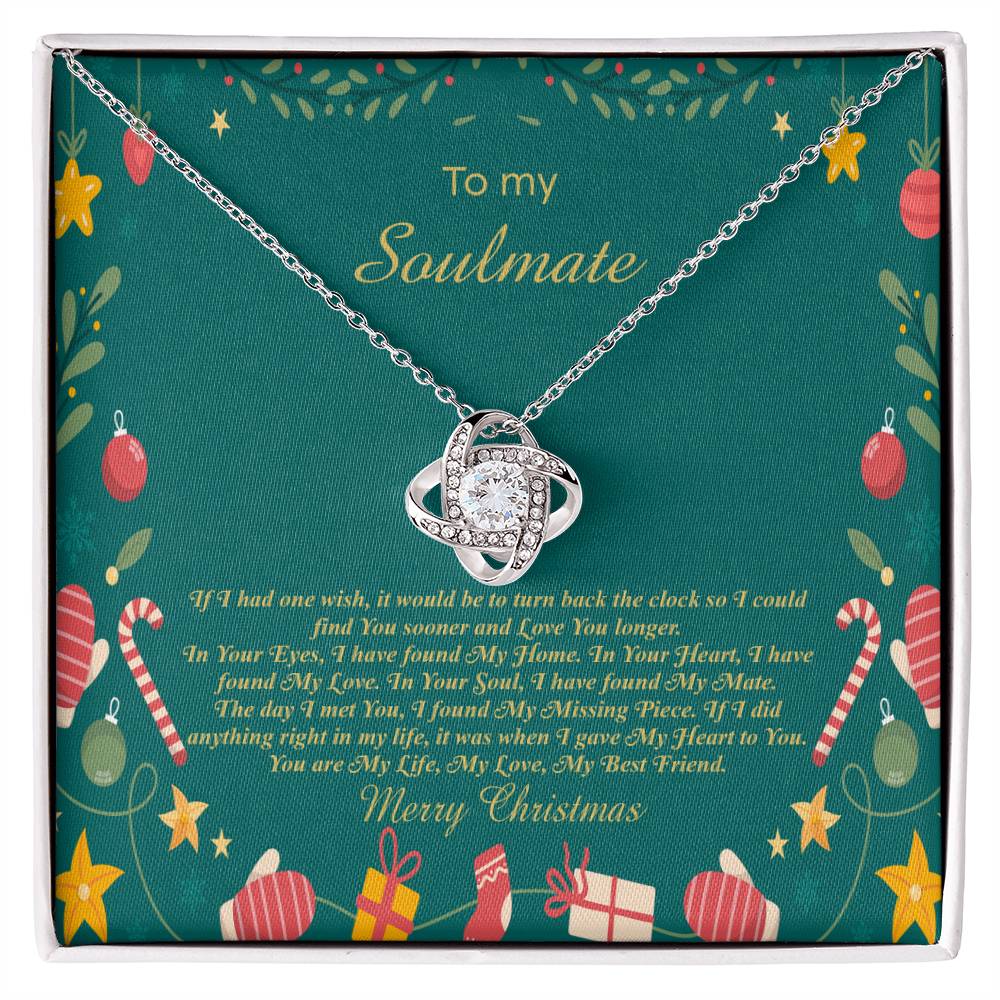 94098a Love Knot Necklace, Gift to My Soulmate with Message card