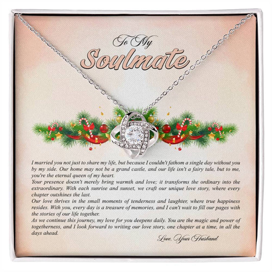 4009b Love Knot Necklace, Gift to My Soulmate with Message card