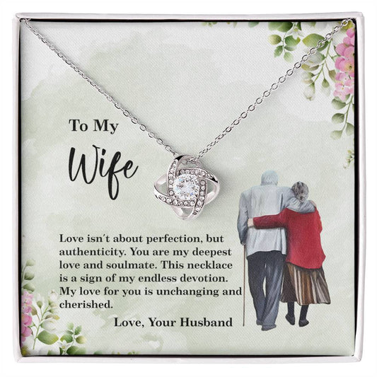 4028b Love Knot Necklace, Gift to my Wife with beautiful Message Card