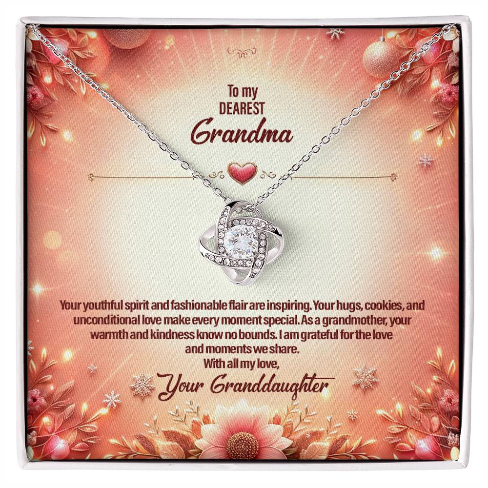 4051c Love Knot Necklace, Gift to my Grandma with Beautiful Message Card