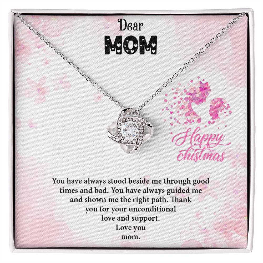 4020b Love Knot Necklace, Gift to my Mom with Beautiful Message Card