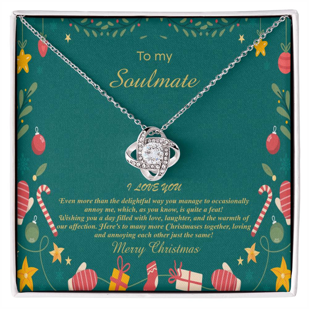 94098b Love Knot Necklace, Gift to My Soulmate with Message card