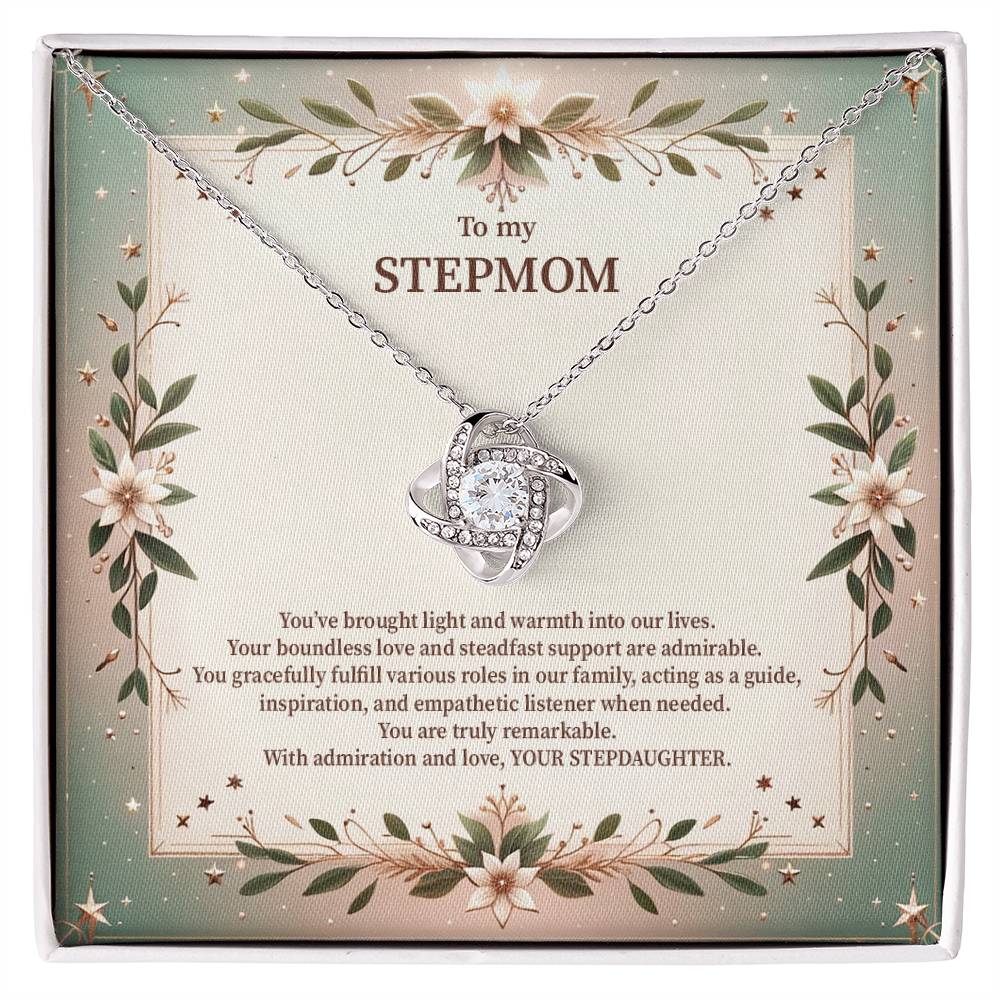 4049c Love Knot Necklace, Gift to my Stepmom with Beautiful Message Card