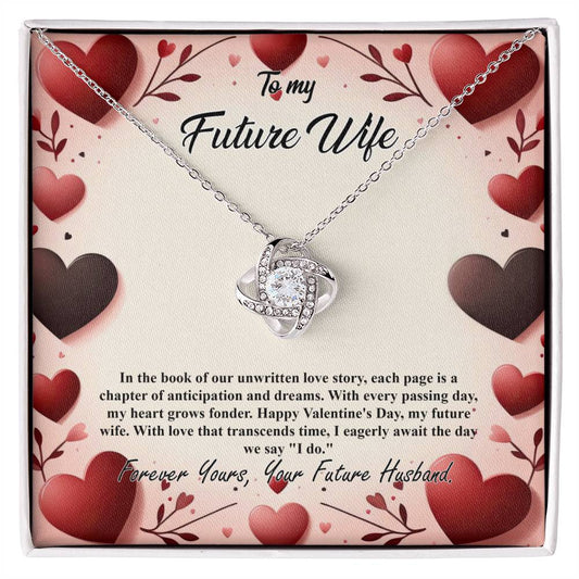 Valentine-st7d Love Knot Necklace, Gift to my Future Wife with Beautiful Message Card