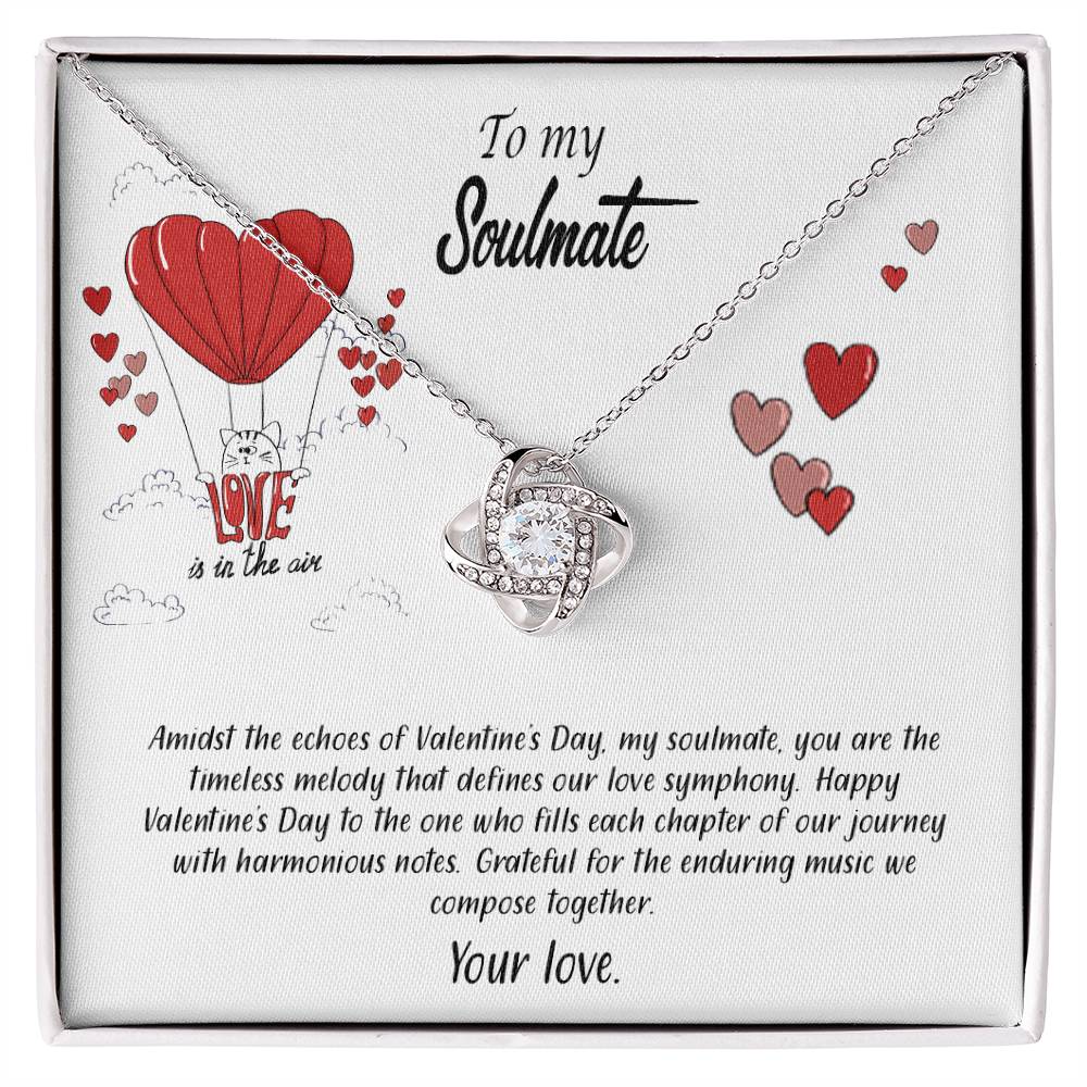 valentine-24b Love Knot Necklace, Gift to My Soulmate with Message card