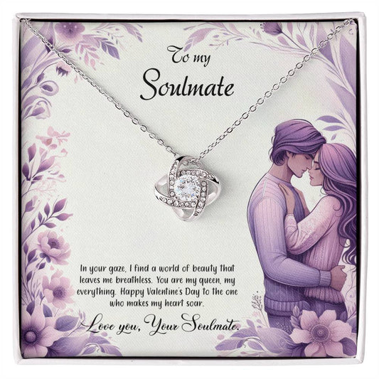 Valentine-st25b Love Knot Necklace, Gift to My Soulmate with Message card
