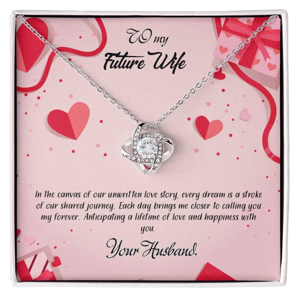 valentine-15d Love Knot Necklace, Gift to my Future Wife with Beautiful Message Card