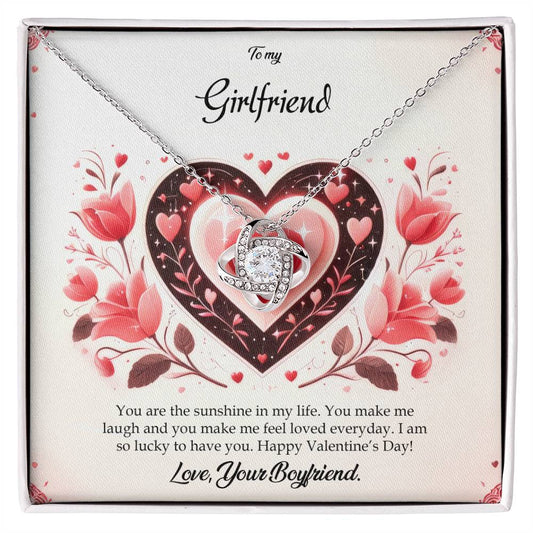 Valentine-st5c Love Knot Necklace, Gift to my Girlfriend with Beautiful Message Card