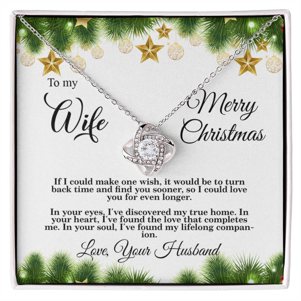 4004b Love Knot Necklace, Gift to my Wife with beautiful Message Card