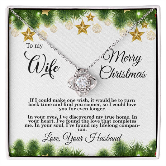 4004b Love Knot Necklace, Gift to my Wife with beautiful Message Card