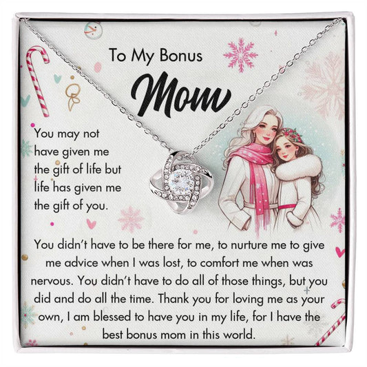 95127c Love Knot Necklace, Gift to my Mom with Beautiful Message Card