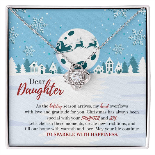 94386 Love Knot Necklace, Gift to my Daughter with Beautiful Message Card