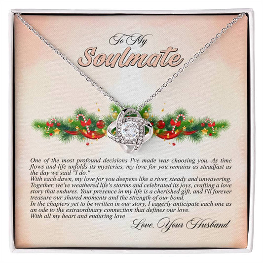 4009c Love Knot Necklace, Gift to My Soulmate with Message card