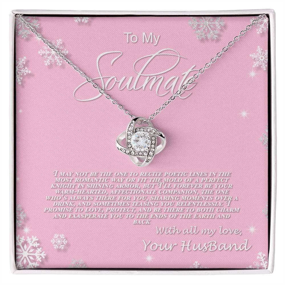 4006b Love Knot Necklace, Gift to My Soulmate with Message card