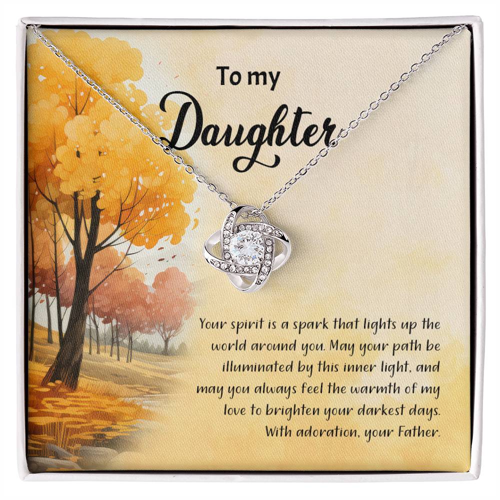 4041a Love Knot Necklace, Gift to my Daughter with Beautiful Message Card