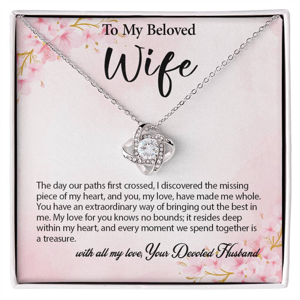 4029a Love Knot Necklace, Gift to my Wife with beautiful Message Card