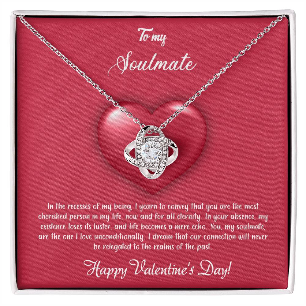 valentine-35b Love Knot Necklace, Gift to My Soulmate with Message card