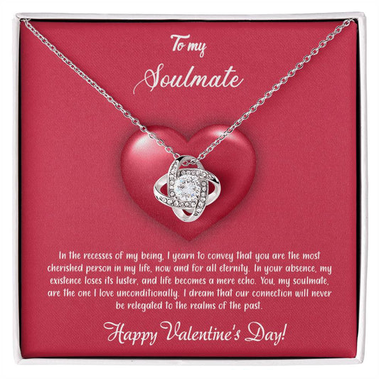 valentine-35b Love Knot Necklace, Gift to My Soulmate with Message card