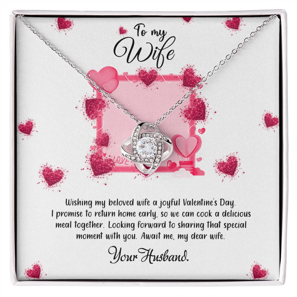 valentine-32b Love Knot Necklace, Gift to My Soulmate with Message card