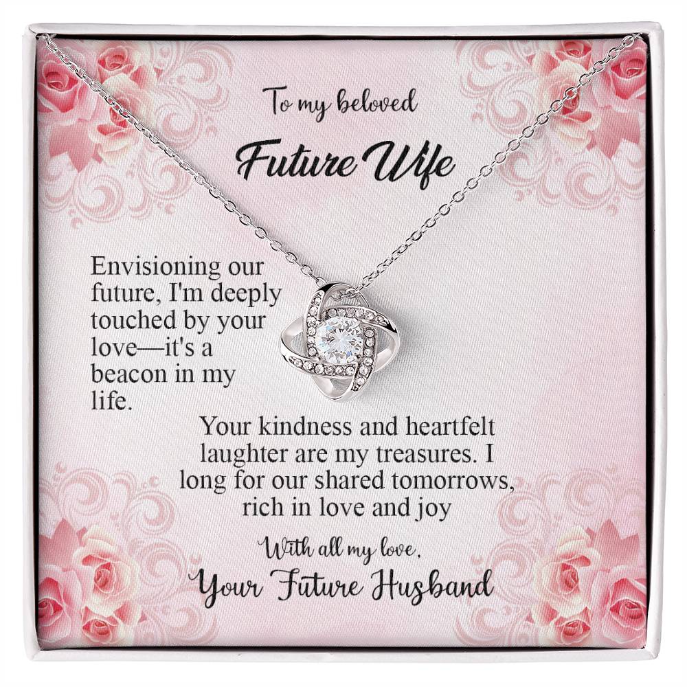 4036b Love Knot Necklace, Gift to my Future Wife with Beautiful Message Card