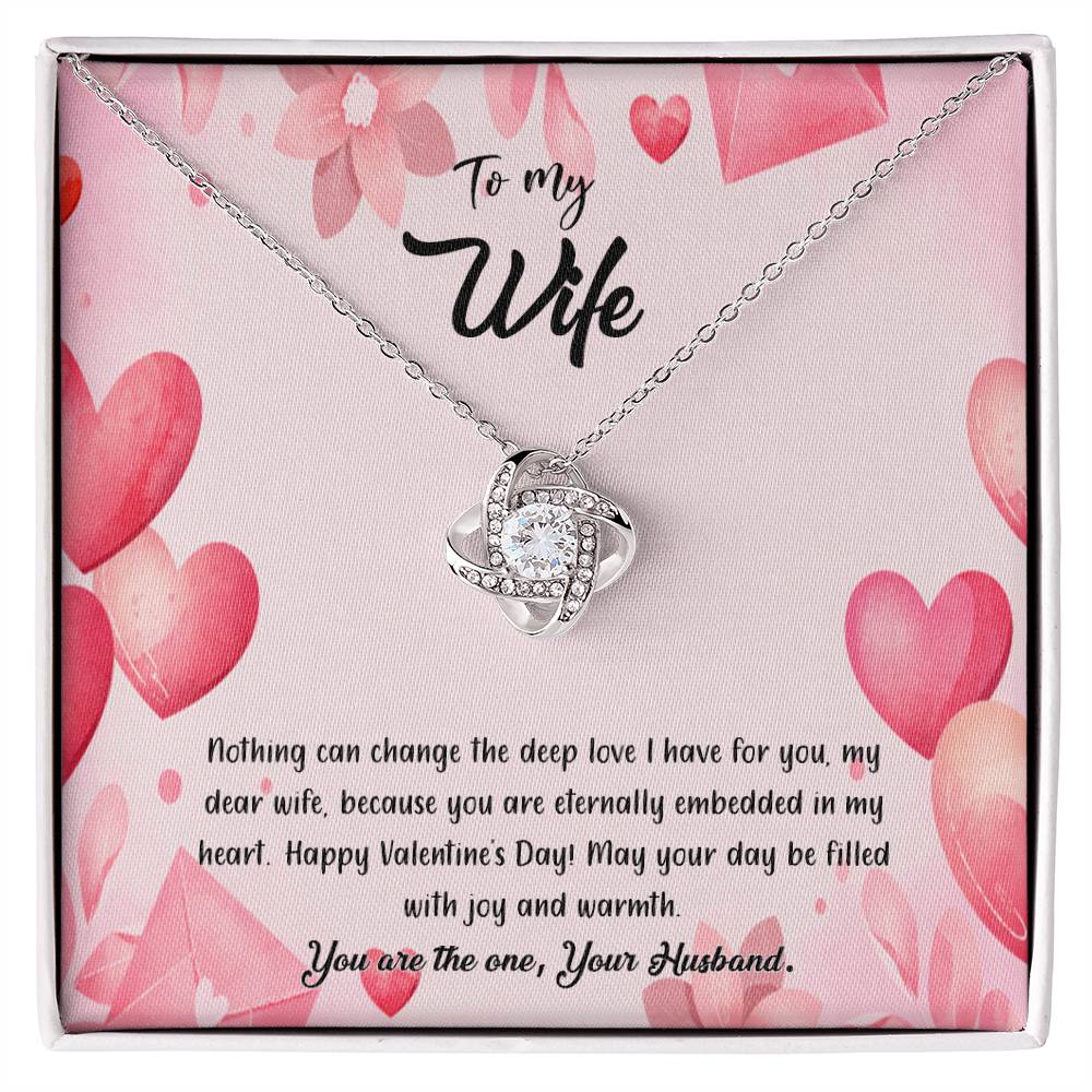 valentine-37a Love Knot Necklace, Gift to my Wife with Beautiful Message Card