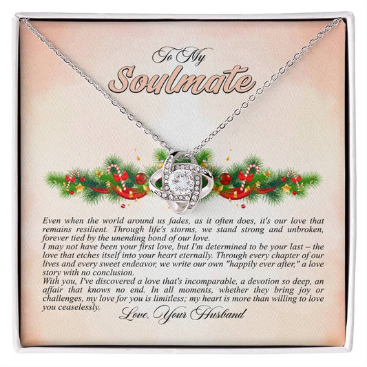 4009a Love Knot Necklace, Gift to My Soulmate with Message card