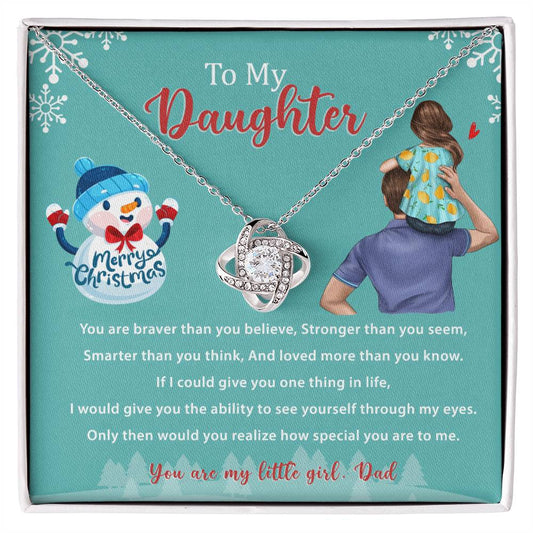 94669c Love Knot Necklace, Gift to my Daughter with Beautiful Message Card