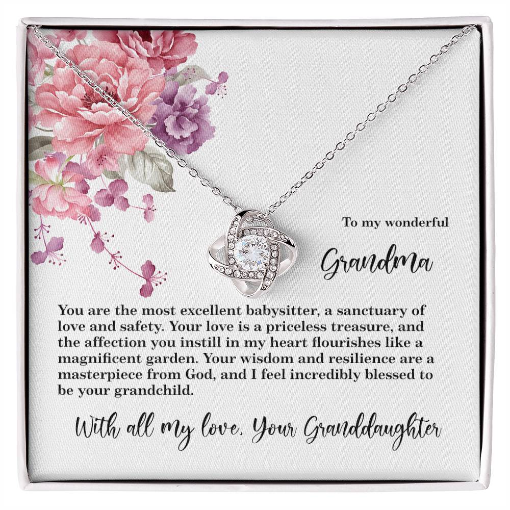 4027d Love Knot Necklace, Gift to my Grandma with Beautiful Message Card