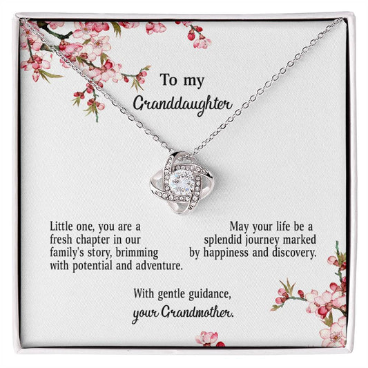 4039d Love Knot Necklace, Gift to My Granddaughter with nice Message Card