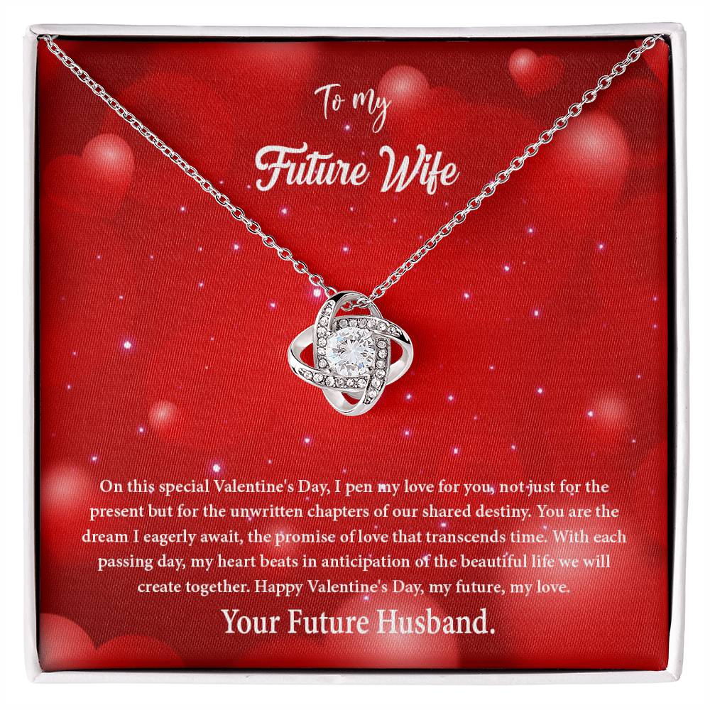 valentine-34d Love Knot Necklace, Gift to my Future Wife with Beautiful Message Card