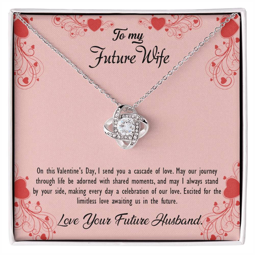 valentine-29d Love Knot Necklace, Gift to my Future Wife with Beautiful Message Card