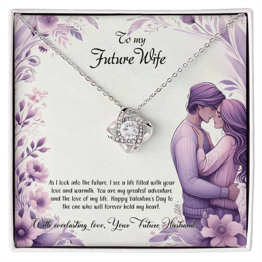 Valentine-st25d Love Knot Necklace, Gift to my Future Wife with Beautiful Message Card