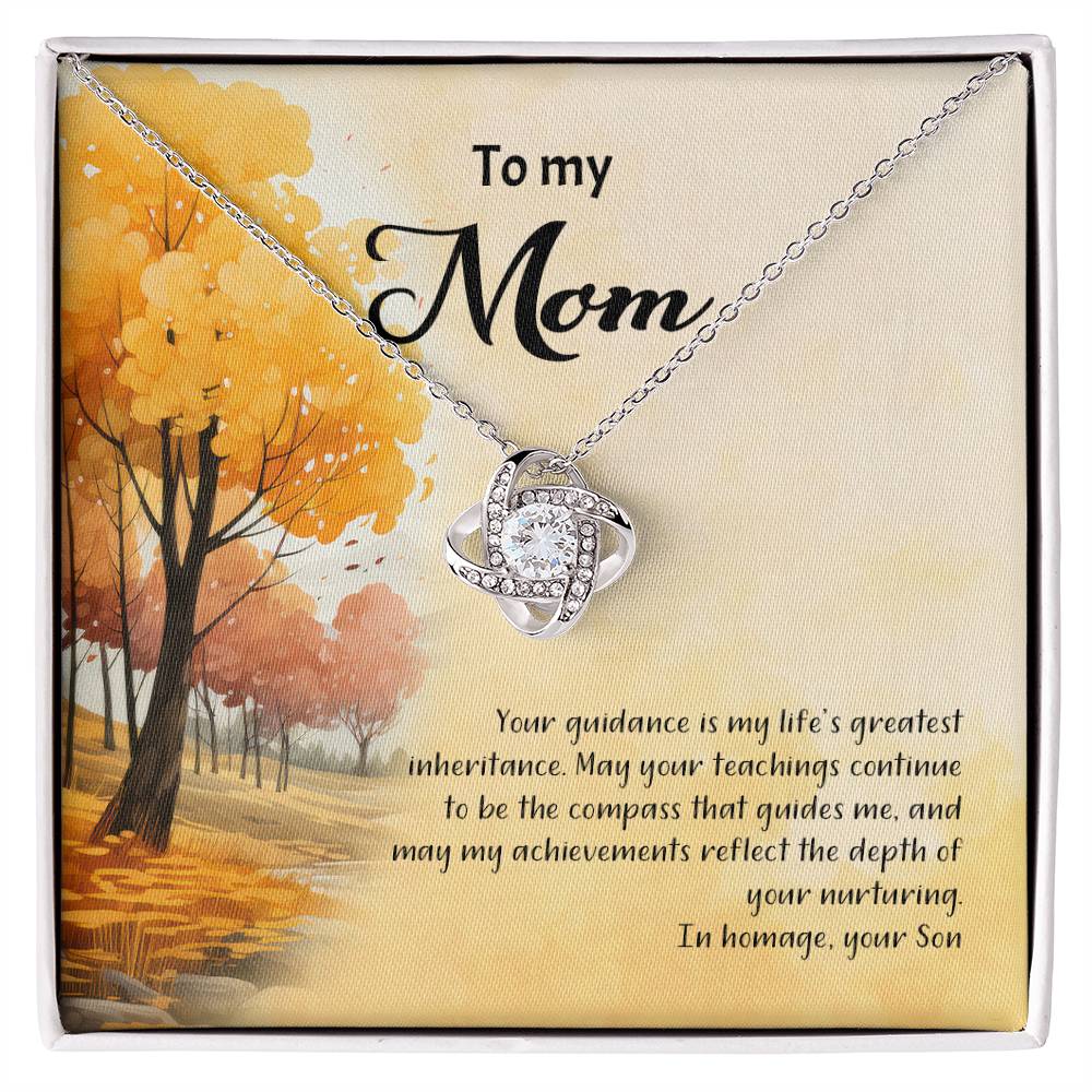 4041c Love Knot Necklace, Gift to my Mom with Beautiful Message Card