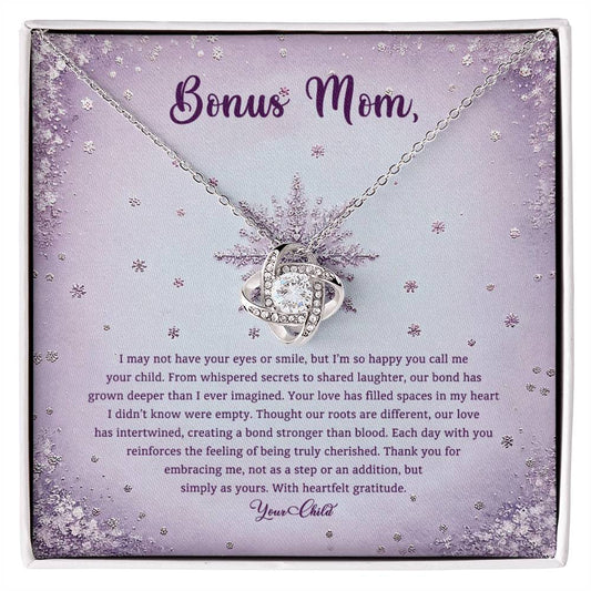 95314 a Love Knot Necklace, Gift to my Stepmom with Beautiful Message Card