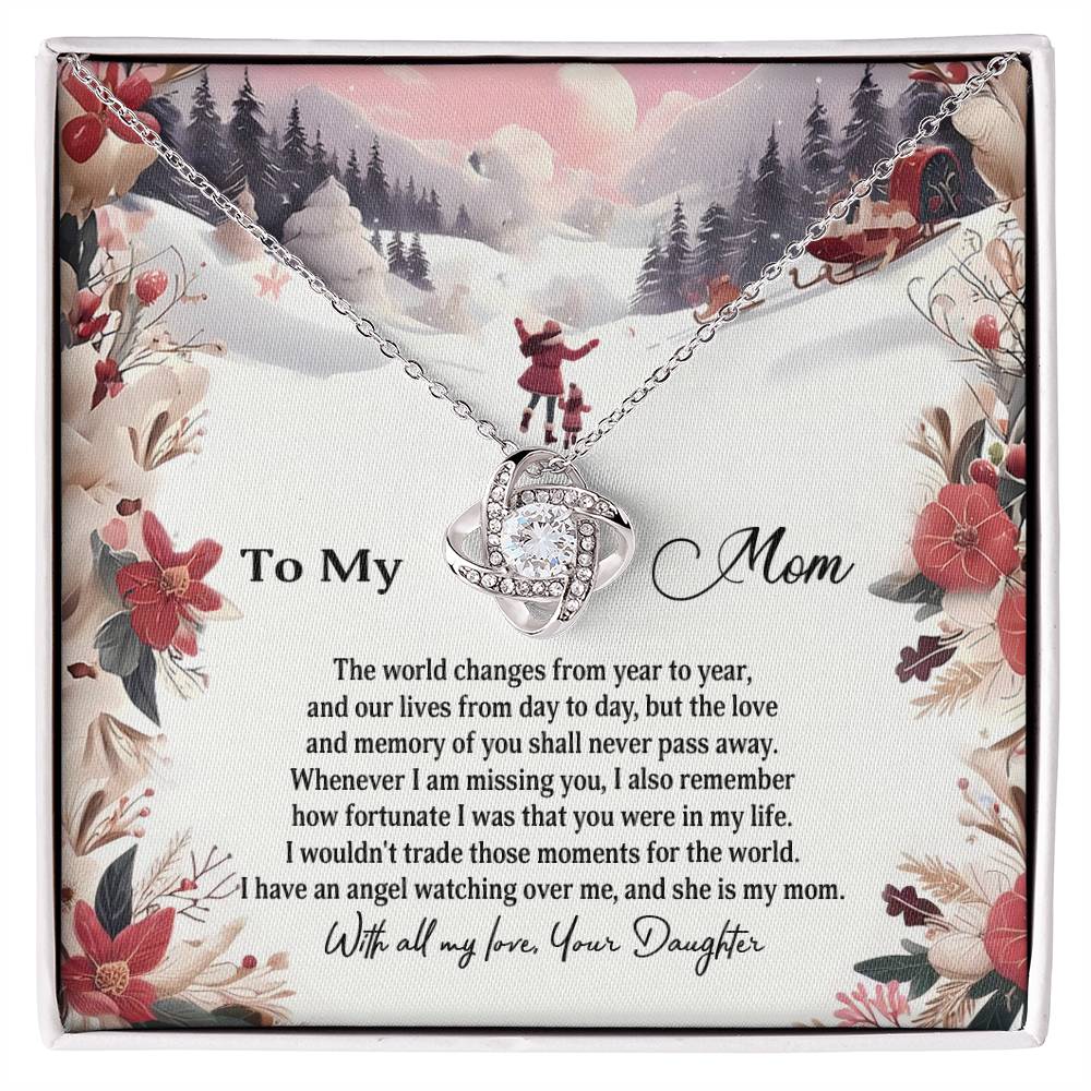 4023a Love Knot Necklace, Gift to my Mom with Beautiful Message Card