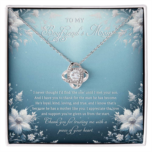 95313c Love Knot Necklace, Gift to my Boyfriend's Mom with Beautiful Message Card