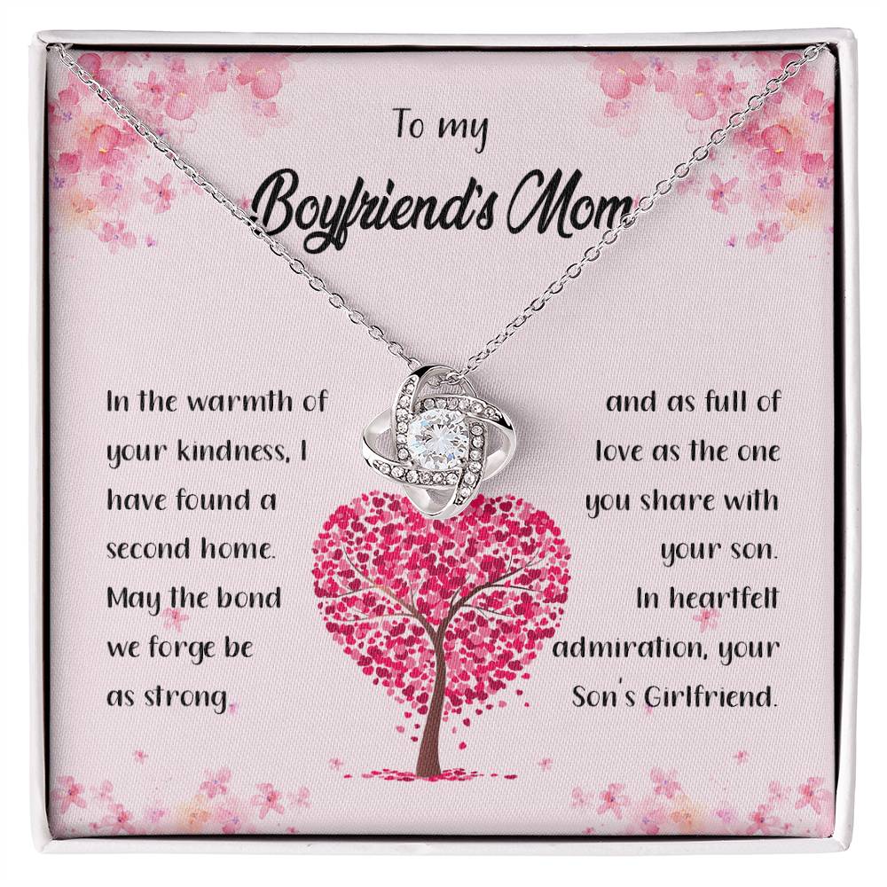 4042c Love Knot Necklace, Gift to my Boyfriend's Mom with Beautiful Message Card