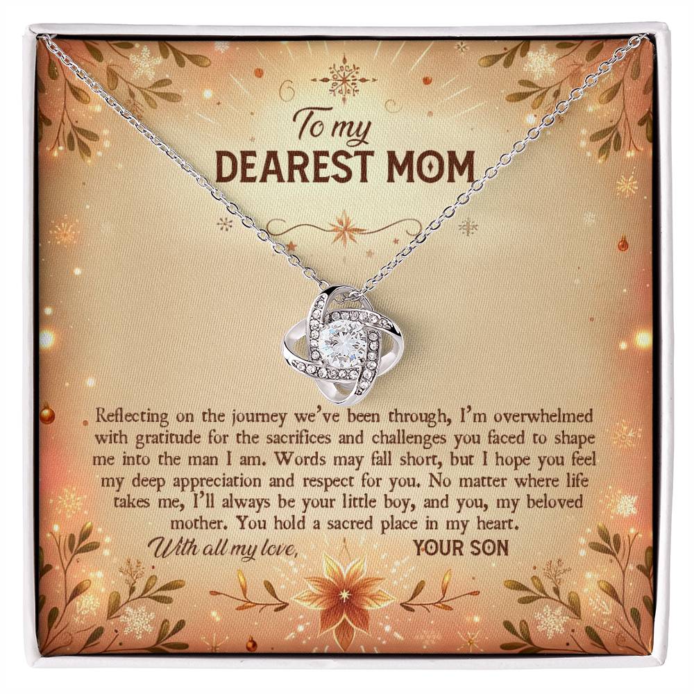 4043a Love Knot Necklace, Gift to my Mom with Beautiful Message Card