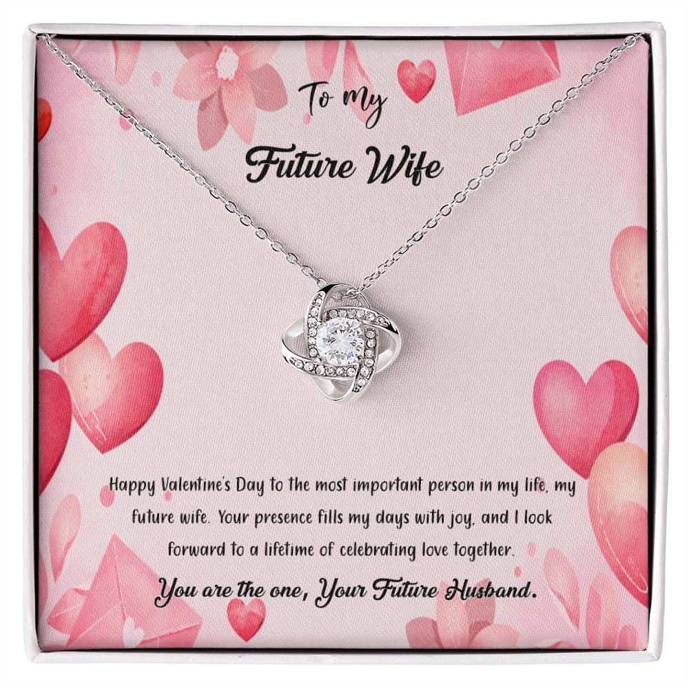 valentine-37d Love Knot Necklace, Gift to my Future Wife with Beautiful Message Card